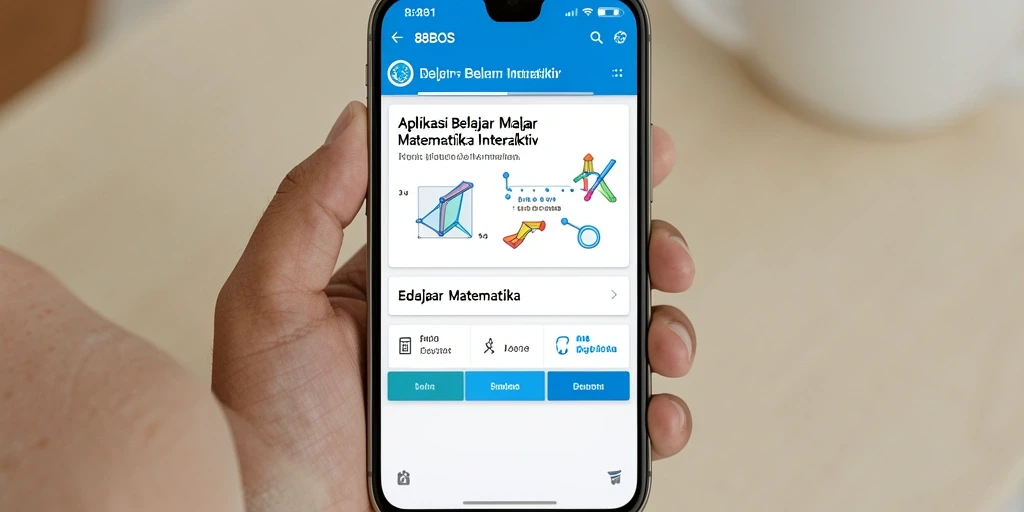 Tampilan antarmuka interaktif aplikasi 88BOS untuk belajar matematika.