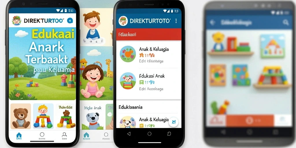 Tampilan antarmuka aplikasi edukasi anak yang menarik dan interaktif.