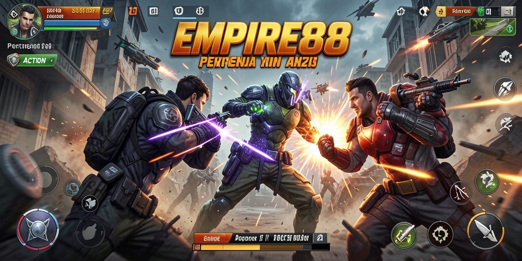 Antarmuka game EMPIRE88 yang menampilkan pertarungan aksi seru.