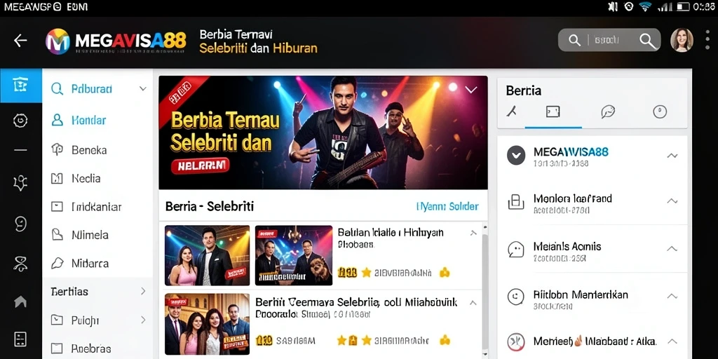 Tampilan antarmuka MEGAVISA88 yang modern dan informatif.