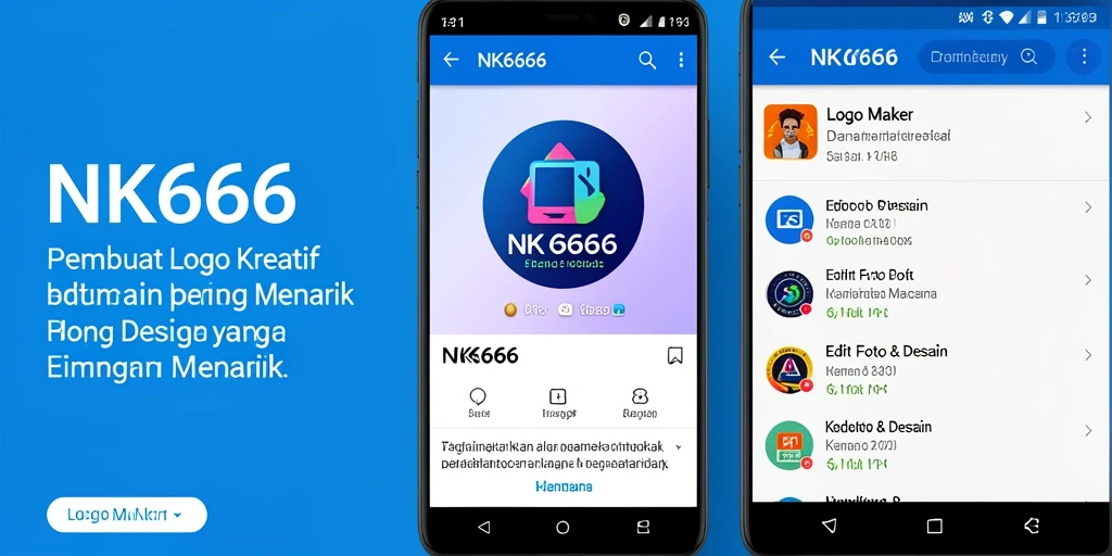 Antarmuka sederhana NK666 untuk pembuatan logo profesional.