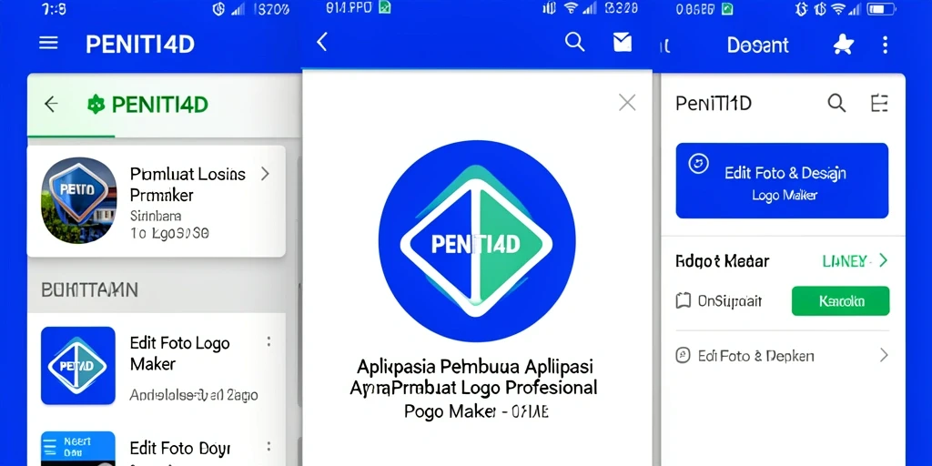 Tampilan antarmuka PENITI4D untuk pembuatan logo yang intuitif.