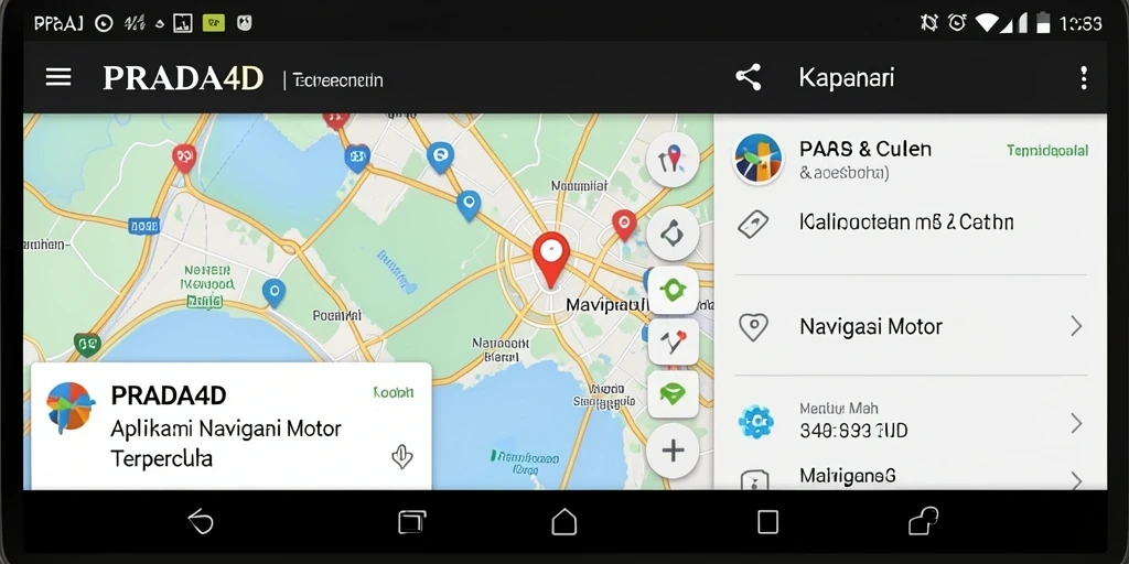 Antarmuka pengguna PRADA4D menampilkan fitur navigasi motor yang intuitif.