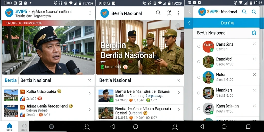 Tampilan antarmuka SVIP5 yang menampilkan berita nasional terkini.