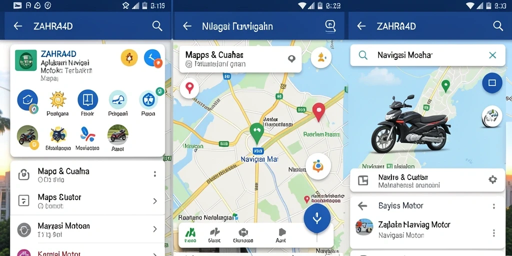 Antarmuka aplikas navigasi motor ZAHRA4D yang intuitif dan informatif.