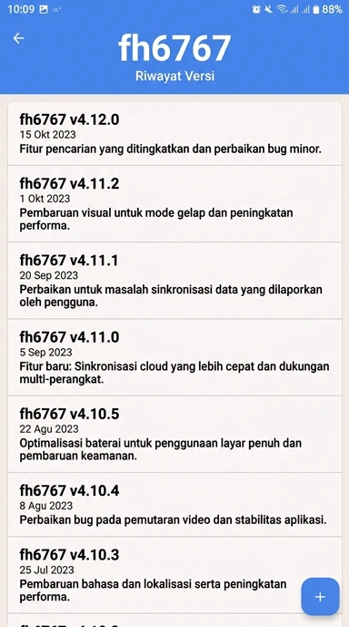 Riwayat Versi fh6767 untuk Android Indonesia